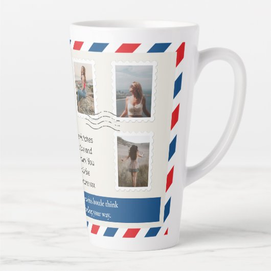 母フォトコラージュレターポストハグ カフェラテマグ (右)