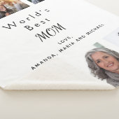 母フォトコラージュ家族の白 シェルパブランケット (3/4)