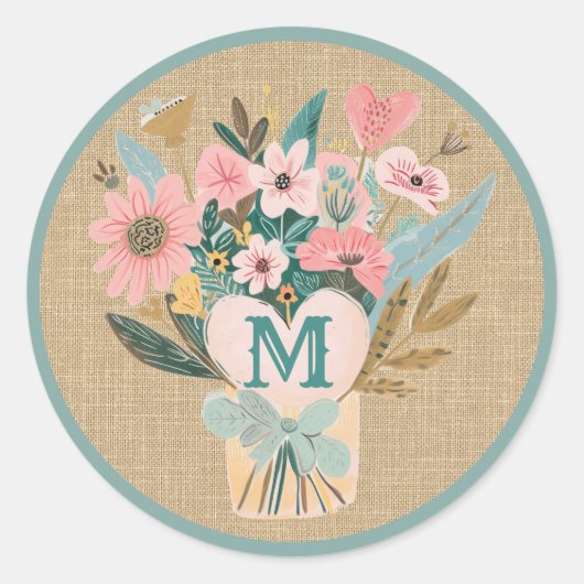 母フラワーブーケ ラウンドシール (正面)