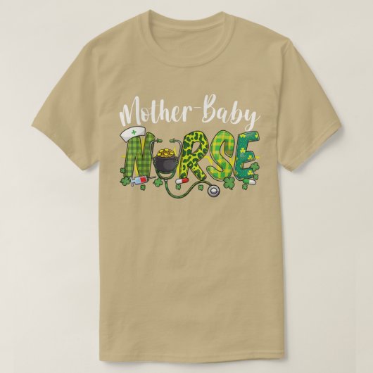 母ベビーナースセントパトリックの日2023女性少女 Tシャツ (デザイン正面)