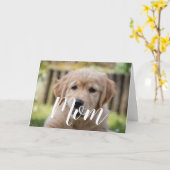 母ペット写真ママの日かわいい子犬ママ カード (黄色い花)