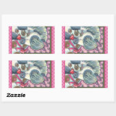 母ポニーと彼女のかわいいバレンタインフィリー、馬 長方形シール (シート)