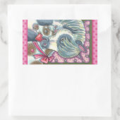 母ポニーと彼女のかわいいバレンタインフィリー、馬 長方形シール (バッグ)