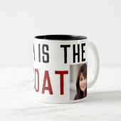 母マグモダンママ最高のマ母ヤギコーヒーマグ ツートーンマグカップ (正面右)