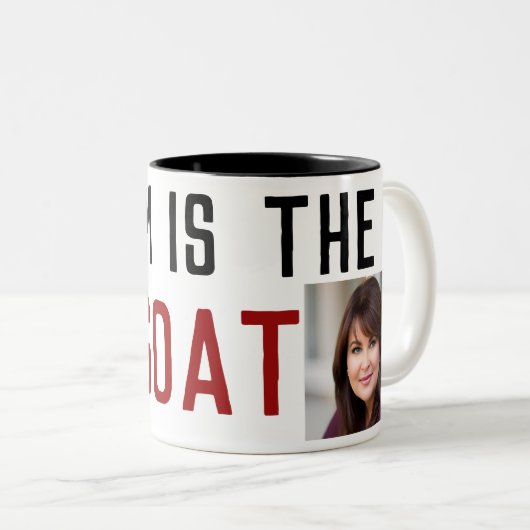 母マグモダンママ最高のマ母ヤギコーヒーマグ ツートーンマグカップ (正面右)