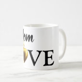 母マグ母モダンは黄金のハートコーヒーマグ大好き コーヒーマグカップ (正面右)