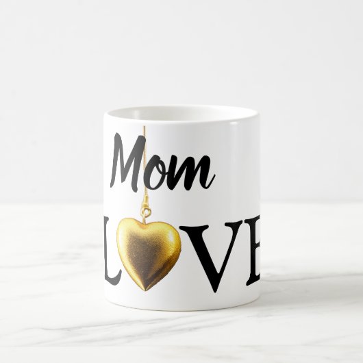 母マグ母モダンは黄金のハートコーヒーマグ大好き コーヒーマグカップ (中央)