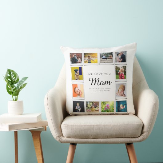 母マザーズ日フォトコラージュテンプレート白 クッション (椅子)