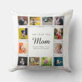 母マザーズ日フォトコラージュテンプレート白 クッション (正面)