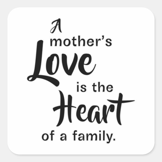 母マザーズ母の日ママ母ミイギフトアイディア スクエアシール (正面)