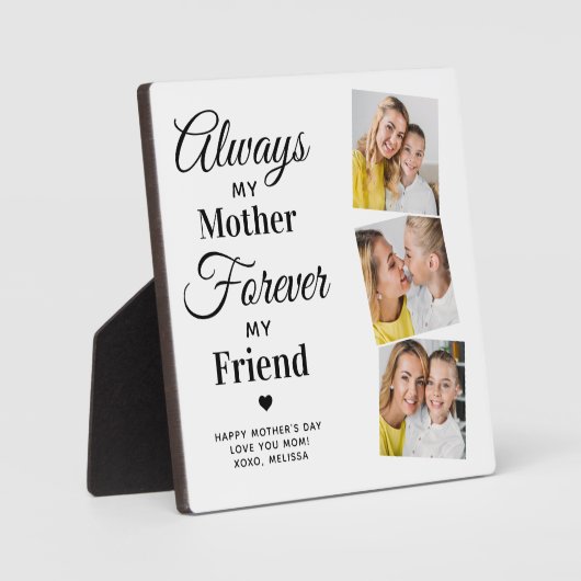 母マザードーター引用文パーソナライズされた3写真 フォトプラーク (正面)