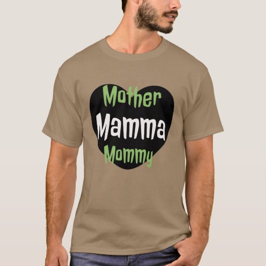 母ママのママのデザインおもしろい Tシャツ (正面)