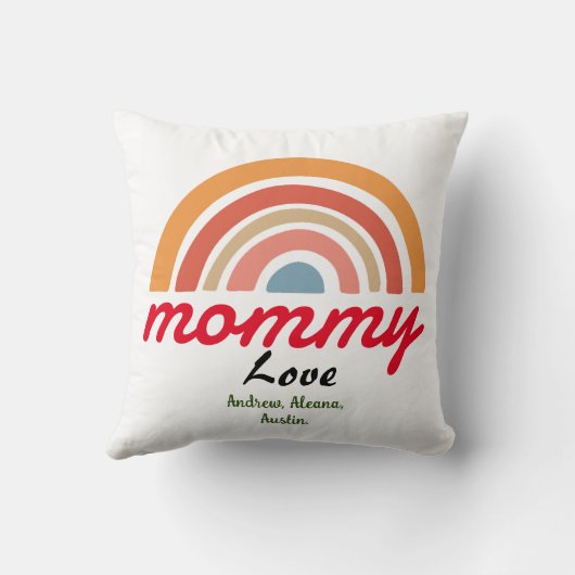 母ママの子供の名前をパーソナライズカスタムする クッション (裏面)