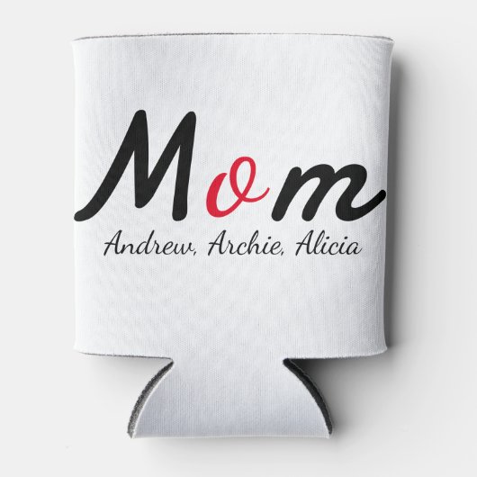 母ママの子供の名前をパーソナライズカスタムする 缶クーラー (正面)