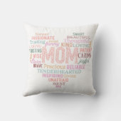 母ママハートワードアートピンクピーチ クッション (裏面)