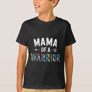 母ママ世界の自閉症が待っている戦士の家族のママ Tシャツ