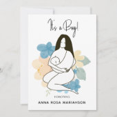 *~*母ママ保持ベビーフローラ赤ちゃんシャワーボーイ 招待状 (正面)