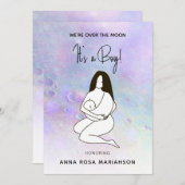 *母ママ保持ベビームーンクレーターシャワーボーイ 招待状 (正面/裏面)