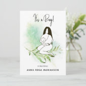 *~*母ママ保持ベビー離れ赤ちゃんシャワーボーイ 招待状 (スタンド正面)