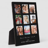 母ママ写真家族コラージュ黒 フォトプラーク (側面)
