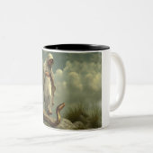 母マリアが蛇を踏み付ける2音調のマグカップ ツートーンマグカップ (正面右)