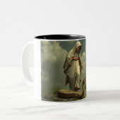 母マリアが蛇を踏み付ける2音調のマグカップ ツートーンマグカップ (正面左)