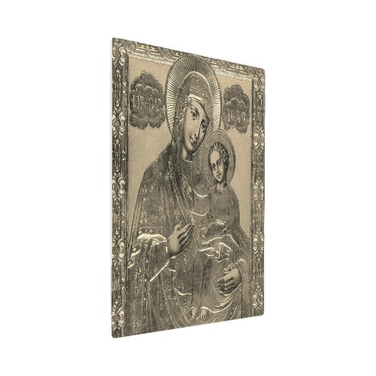 母マリアとイエスキリストフェイクシルバー金ゴールド メタルプリント (3/4)