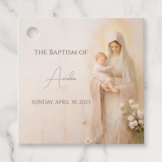 母マリアとベビーバプテスマ フェイバータグ (正面)