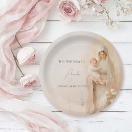 母マリアとベビーバプテスマ ペーパープレート