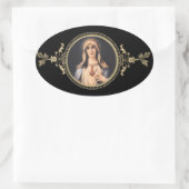 母マリアの汚れなきハート 楕円形シール (バッグ)