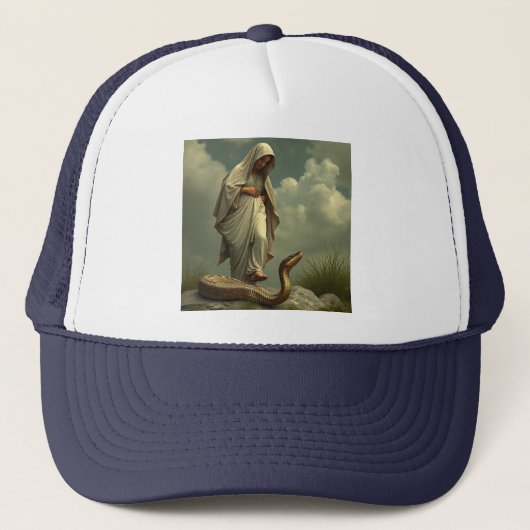 母マリアは蛇のトラック運転手の帽子を踏み付けた キャップ (正面)