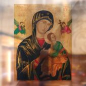 母マリア'ステンドグラスベビーイエス窓にしがみつく ウィンドウサイン (シート2)