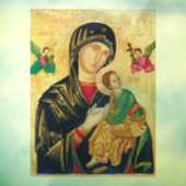 母マリア'ステンドグラスベビーイエス窓にしがみつく ウィンドウサイン (シート3)