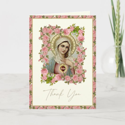 母マリア葬儀祈りの言葉メモリアルありがとう ノートカード (正面)