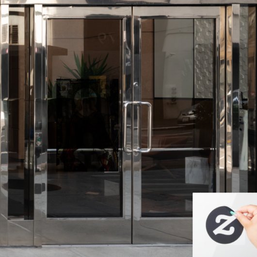 母マリア（ブロンド）ベビーイエズス窓にしがみつく ウィンドウサイン (オフィスドア)