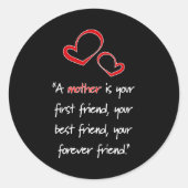 母ミイママ母の日ラブマザーギフトおもしろいアイディア ラウンドシール (正面)