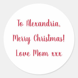 母ミニマルさんからのメリークリスマス赤と白 ラウンドシール