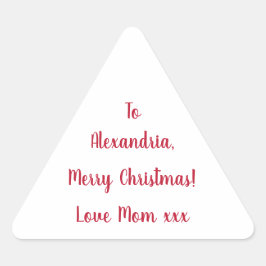 母ミニマルさんからのメリークリスマス赤と白 三角形シール