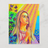 母メアリ祈ーは上から光を当てて ポストカード (正面)