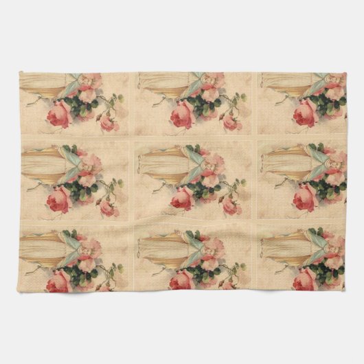 母メリー宗教賛美された新しいバラ キッチンタオル (横)