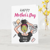 母モダンのリラックス日 カード (黄色い花)