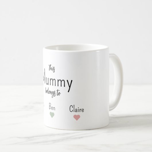 母モダンの子が母の日を名付ける コーヒーマグカップ (正面右)