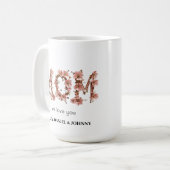 母モダンの子ども母の日の贈り物に名前 コーヒーマグカップ (正面左)