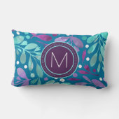 母モダンの日のタイポグラフィとフローラ ランバークッション (裏面)