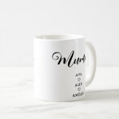 母モダンの日のミイラの名前を持つミニマリスト コーヒーマグカップ (正面右)