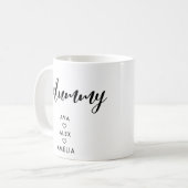 母モダンの日のミイラの名前を持つミニマリスト コーヒーマグカップ (正面左)