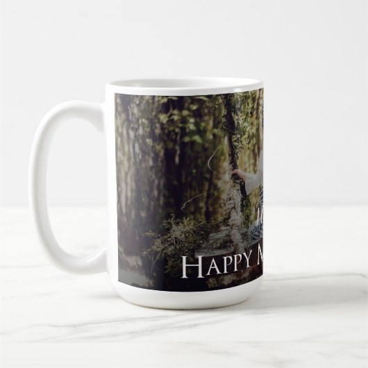 母モダンの日の写真マグカップ コーヒーマグカップ (左)