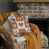 母モダンの日の愛4家族の写真コラージュ クッション