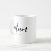 母モダンの日の母の名前を持つミニマリスト コーヒーマグカップ (正面左)
