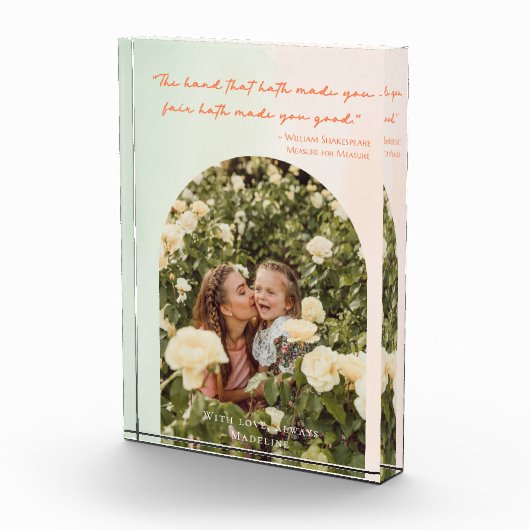 母モダンの日アーチウォーターエレガントカラー引用文 フォトブロック (右)